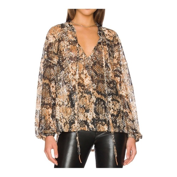 Free People Out for the Night Top in Snakeskin Combo Size Small NEW GH1 - Picture 1 of 4